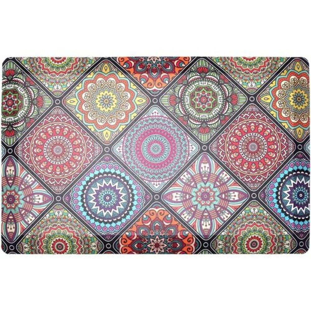 Boho Anti Fatigue Kitchen Mat Cushioned Waterproof Floor Rug Non Slip 20x32